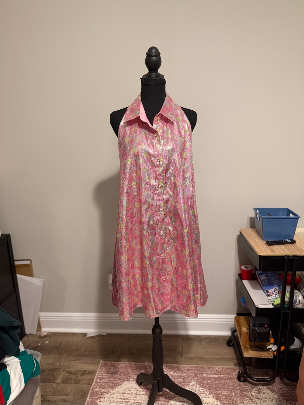 Queen of Sparkles Halter Top Collar Dress